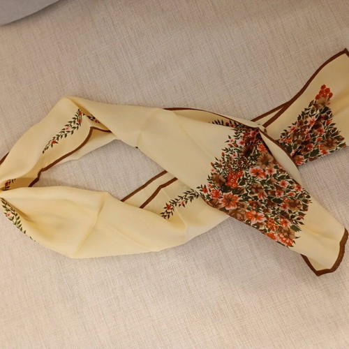 Scarf used, multicolored with small stain