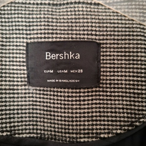 Bershka Long Coat like new, grey-black tweed look size M