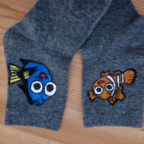 Children's socks hand-painted, 2 sets made to order