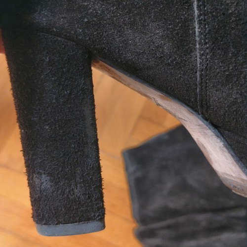 DM ONDAS women's black suede boots size 40, thick heel and platform