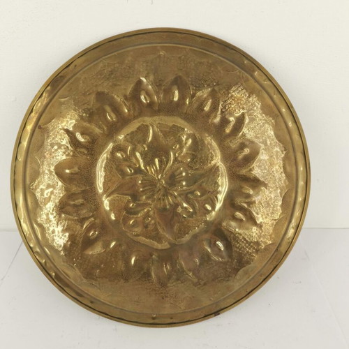 Brass coffee coaster used, vintage 1950