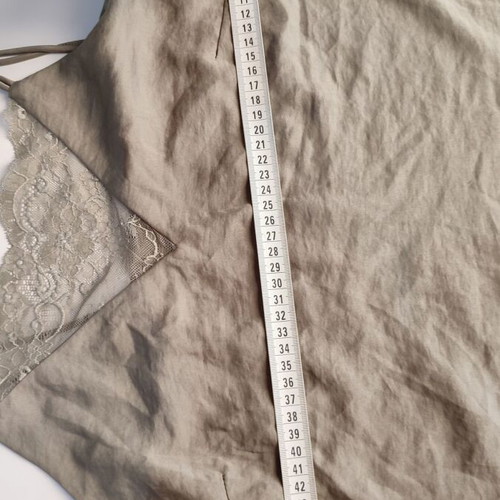 Satin top H&M with lace, size M, like new, soft khaki