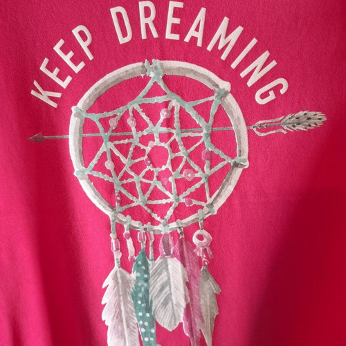 Admiral Pink T-Shirt M Keep Dreaming Dreamcatcher Print Boho Style new