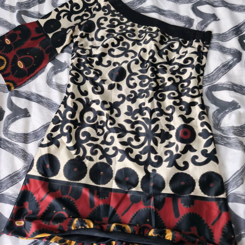 Cocktail dress like new one-shoulder with balloon hem black size L