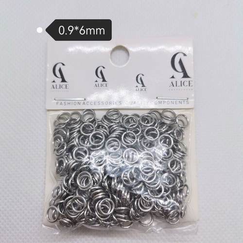 Stainless steel open jump rings 0.9×6 mm, pack of 500, new