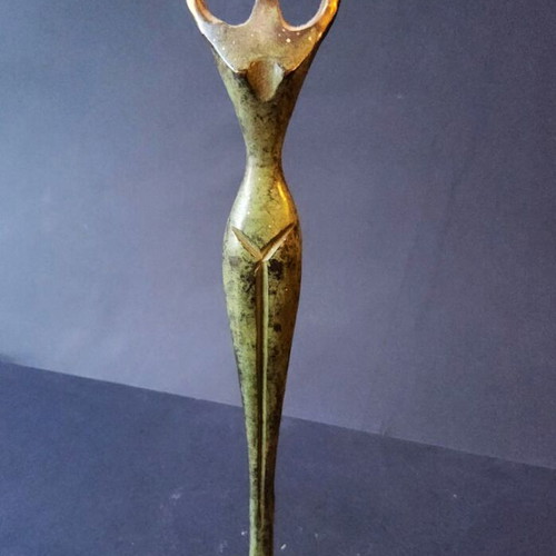 Bronze Ballerina Statue vintage Mid-Century Modern decoration