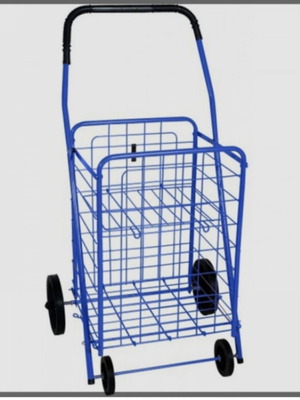 Market shopping trolley, blue