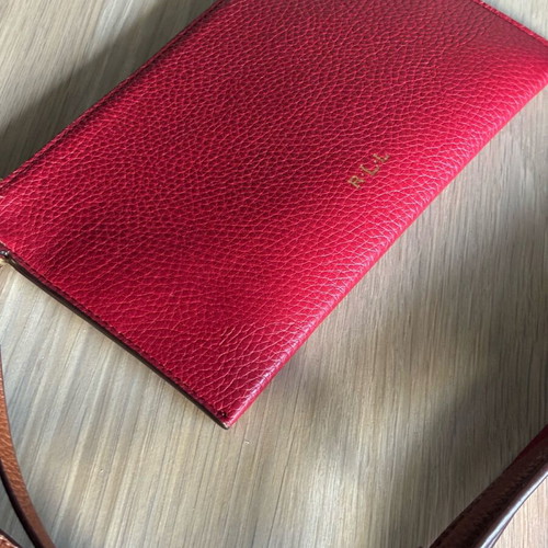Ralph Lauren double-sided hand bag used, brown and red