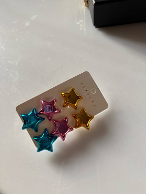 Star Earrings set of 3 colorful, modern, new