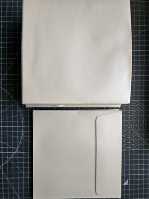 Envelopes 80 like new, glossy ivory paper 17cm x 17cm