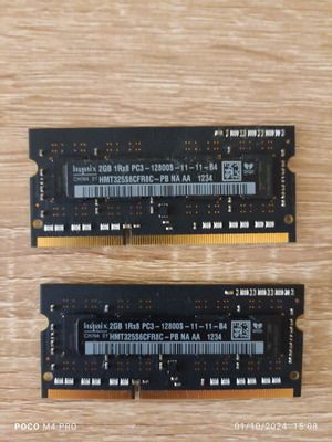 Hynix DDR3L 4GB PC3-12800 μνήμη RAM μεταχειρισμένη, 2 τεμάχια για laptop