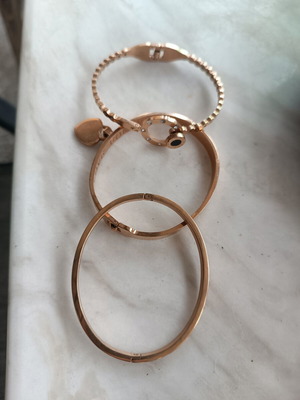 Βραχιόλια rose gold, σετ 3
