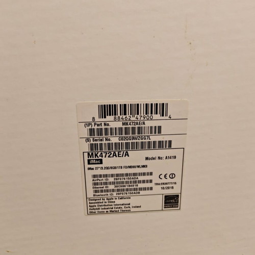 iMac 27" late 2015 used with 24GB RAM and 1TB storage
