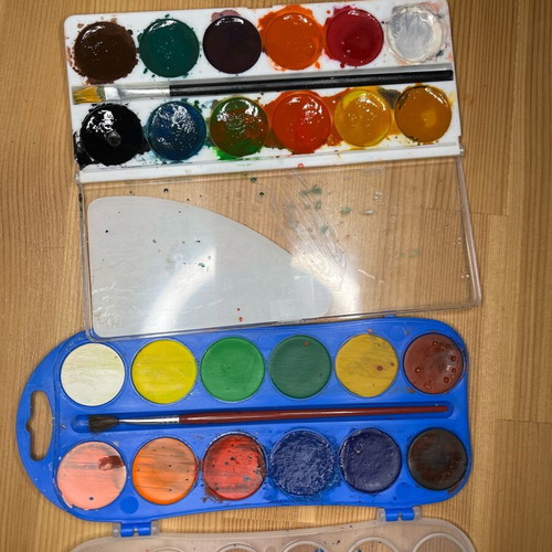 Set of used pencils, Faber Castell and Giotto colored pencils and more