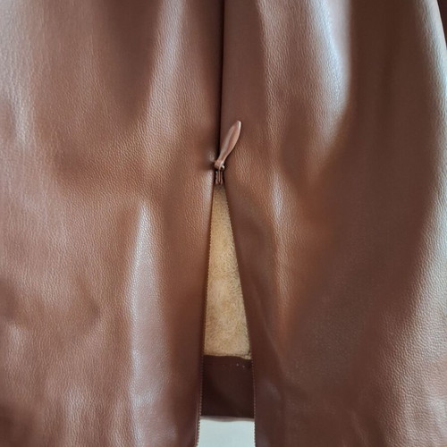 Zara leather-look pants brown like new, size S