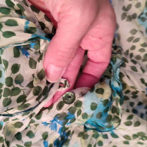 Persona by Marina Rinaldi silk floral shirt XL like new, turquoise green