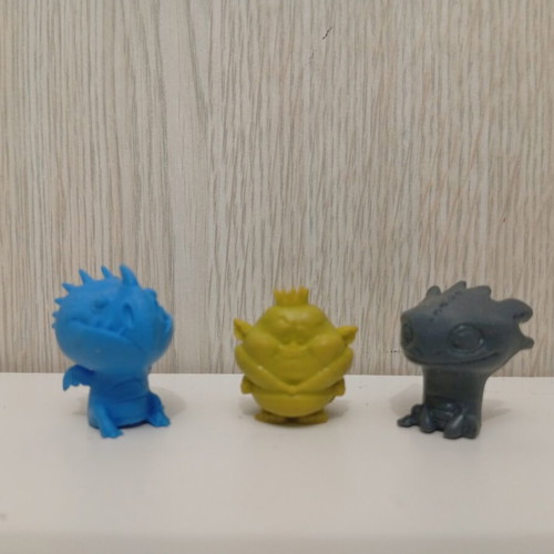 Dreamworks Rubbiz Eurospin Figures Set used, How To Train Your Dragon and Trolls