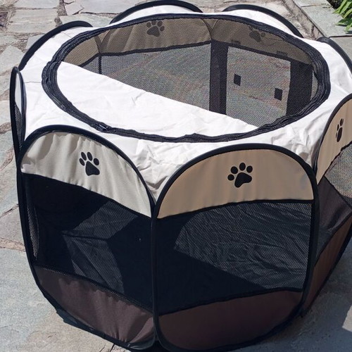 Dog Playpen Brown Beige 91x91x58cm