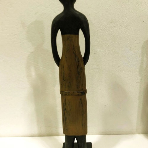 Wooden sculptures woman and man from Banjarjuga like new, hand carved