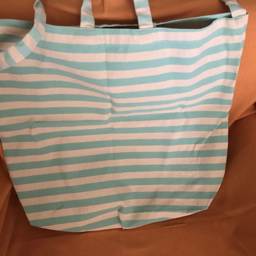 Benetton shopping bag like new, large striped cotton, crossbody