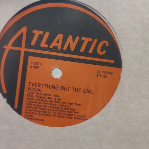 Everything But The Girl Wrong 12" vinyl used, electronic