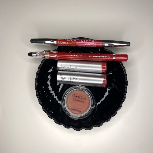 Beauty Line Cosmetics makeup products new, set with 2 lipsticks, eyeshadow and pencils
