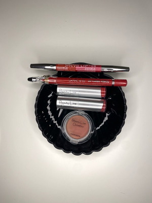 Beauty Line Cosmetics makeup products new, set with 2 lipsticks, eyeshadow and pencils