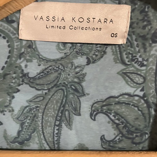 Vassia Kostara kaftan dress like new, long with impressive sleeve