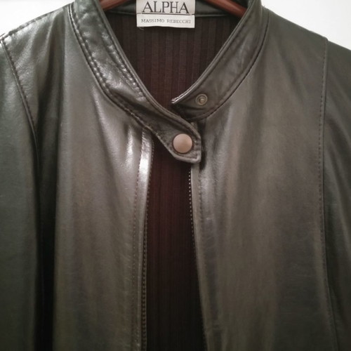 Alpha Massimo Rebecchi jacket used wool and leather brown