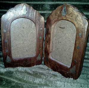 Διπλή ξύλινη κορνίζα vintage