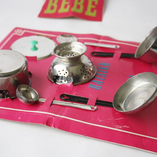 Vintage 70's Tin Kitchen Set new Greek Children's Toy