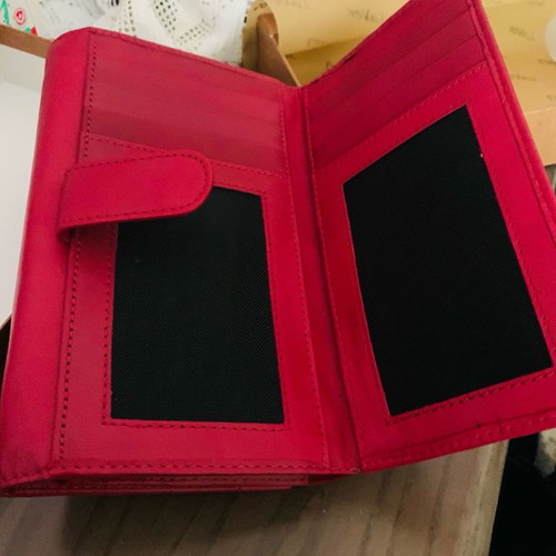 Lavor leather wallet new, large size, red color