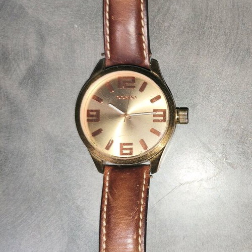 Oozoo women's watch used with brown leather strap