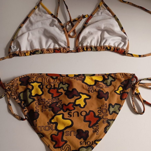 Tous women's swimsuit size L used, brown and yellow