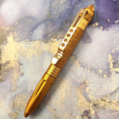 Set of 2 tactical business pens in silver and gold, new
