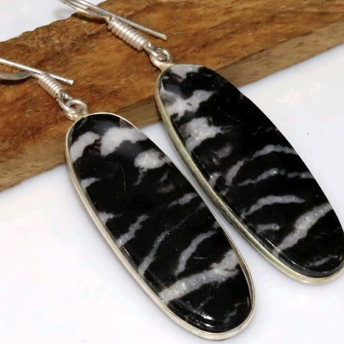 White Buffalo 925 Silver Plated Earrings