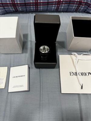 Ea7 Emporio Armani ρολόι καινούργιο, ανδρικό, μαύρο και ασημί