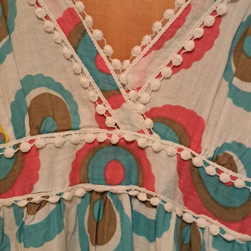 Long summer dress like new, multicolored, size S