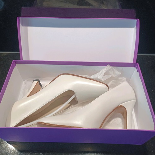 J. Bournazos wedding shoes size 36 like new, genuine leather, sugar color
