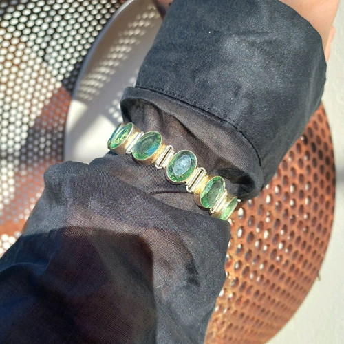 Silver bracelet with zirconia used