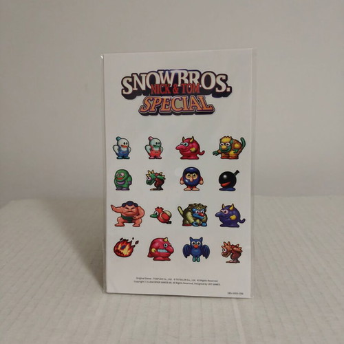 SnowBros Nick & Tom Special stickers new, 3 sheets
