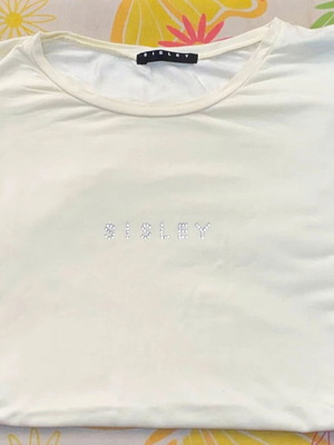 Sisley summer women's blouse size Medium vintage viscose