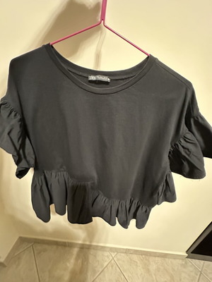 Zara καλοκαιρινή γυναικεία μπλούζα μαύρη μέγεθος Large σαν καινούργιο
