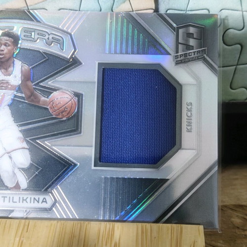 Frank Ntilikina Spectra Collectible Card with Worn Jersey Piece like new