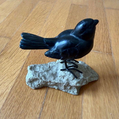 Decorative bird like new black on base