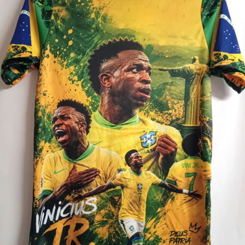 Vinicius Jr. 7 Brazil acrylic commemorative T-shirt