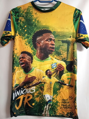 Vinicius Jr. 7 Brazil acrylic commemorative T-shirt
