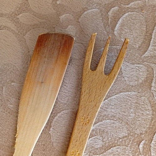 Pair of wooden kitchen utensils