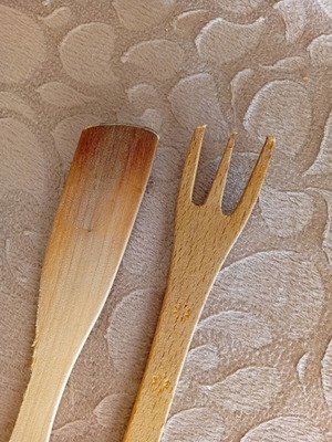 Pair of wooden kitchen utensils