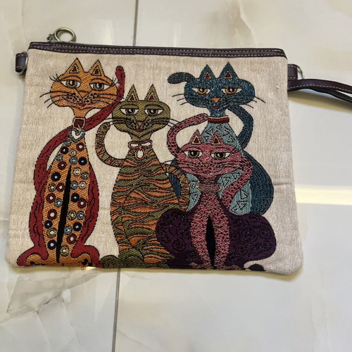 Toiletry bag like new, summer clutch with cat design
